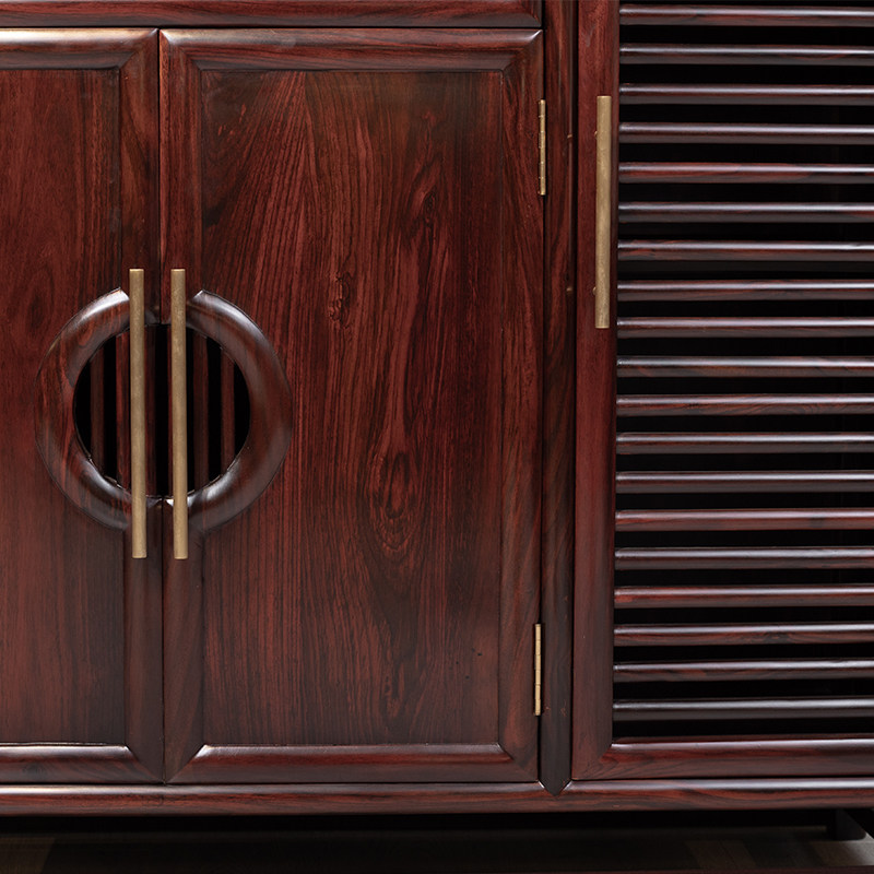 红木家具鞋柜餐边柜印尼黑酸枝木阔叶黄檀客厅东阳新中式实木