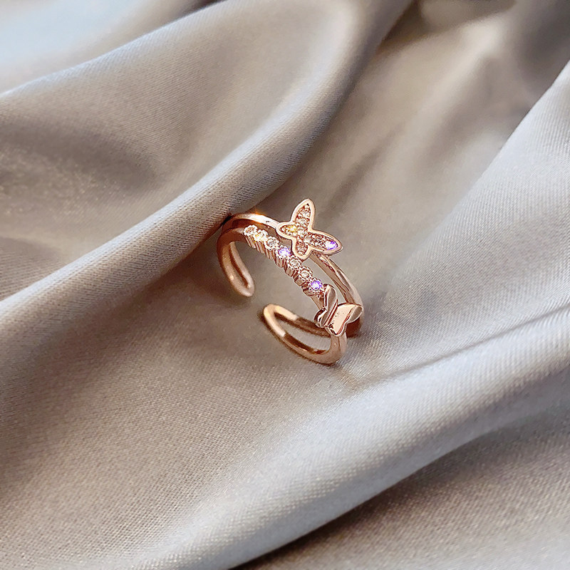 戒指时尚个性ins小众设计指环网红简约食指戒指