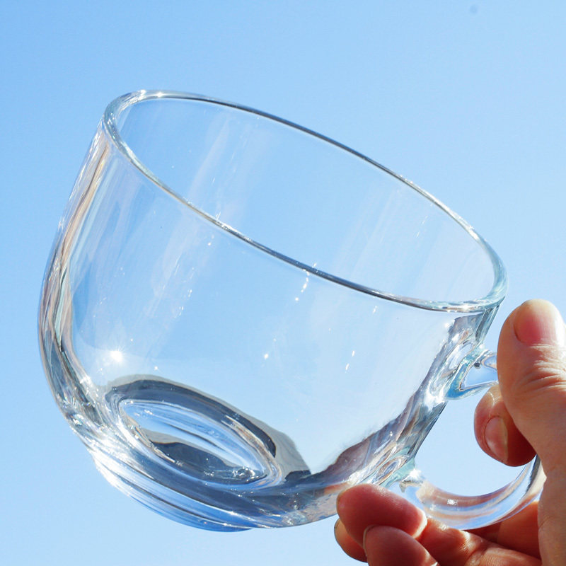 北府瓷业玻璃杯家用大容量透明麦片牛奶早餐餐杯水杯玻璃杯