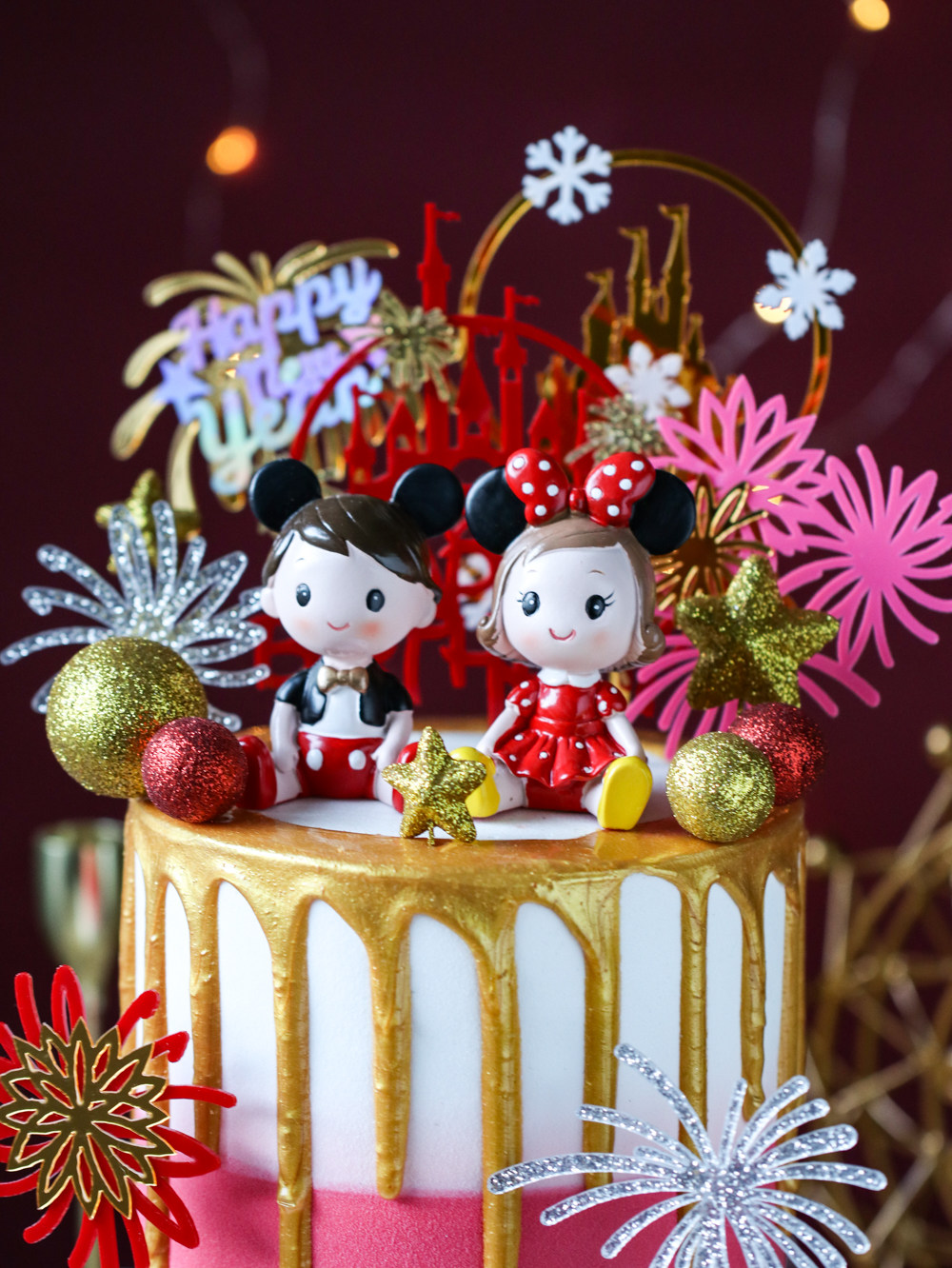 烘焙蛋糕装饰新年老鼠装扮男孩女孩摆件鼠年宝宝节日装扮用品