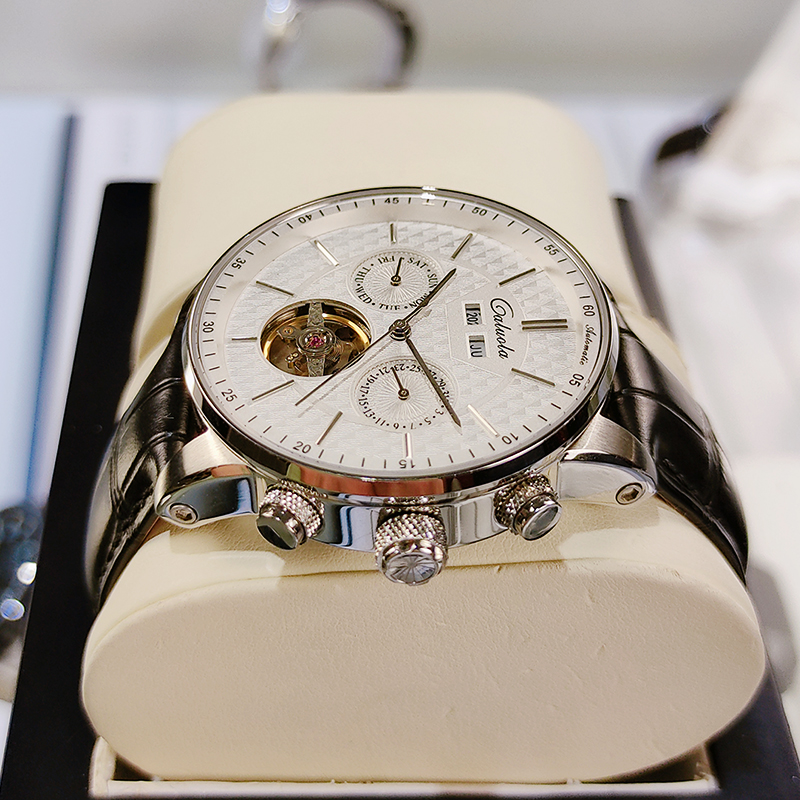 正品卡罗莱全自动机械表十大男士手表男大表盘真皮品牌时尚防水潮