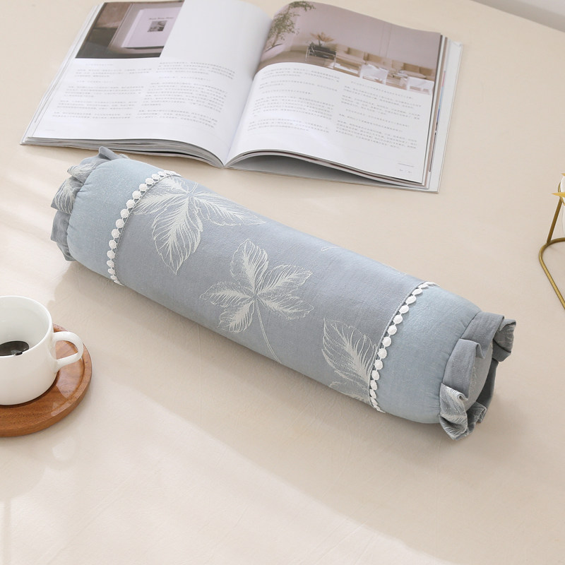 圆柱形糖果全棉枕头荞麦印花花护颈椎护腰小米枕头