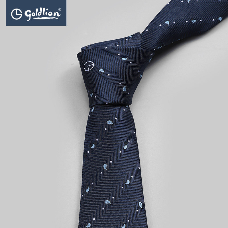 goldlion金利来男士精致碎花斜纹商务休闲箭头型领带领带