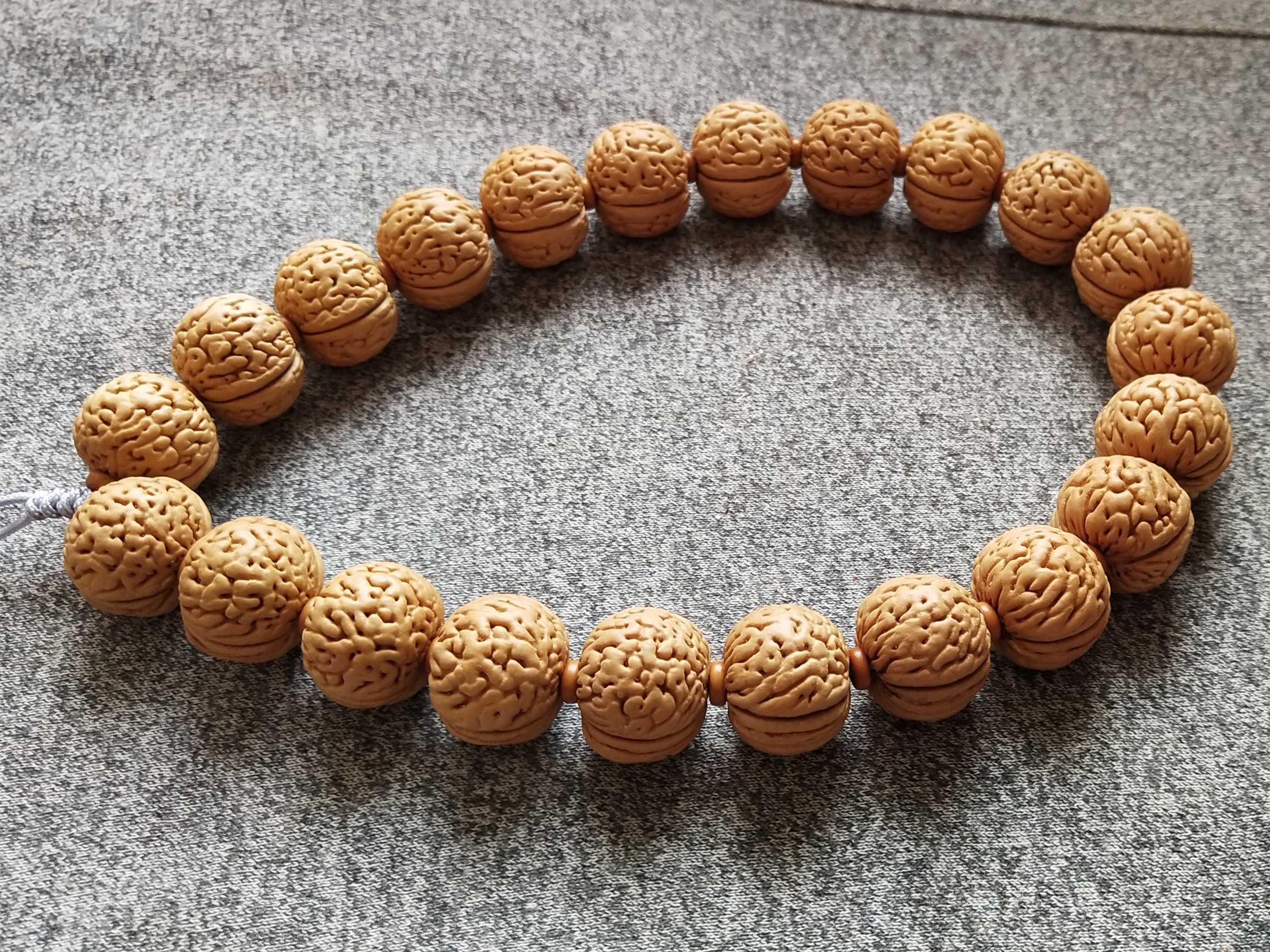 桃核手串精品手持脑纹苹果圆矮桩山桃水晶皮质手串