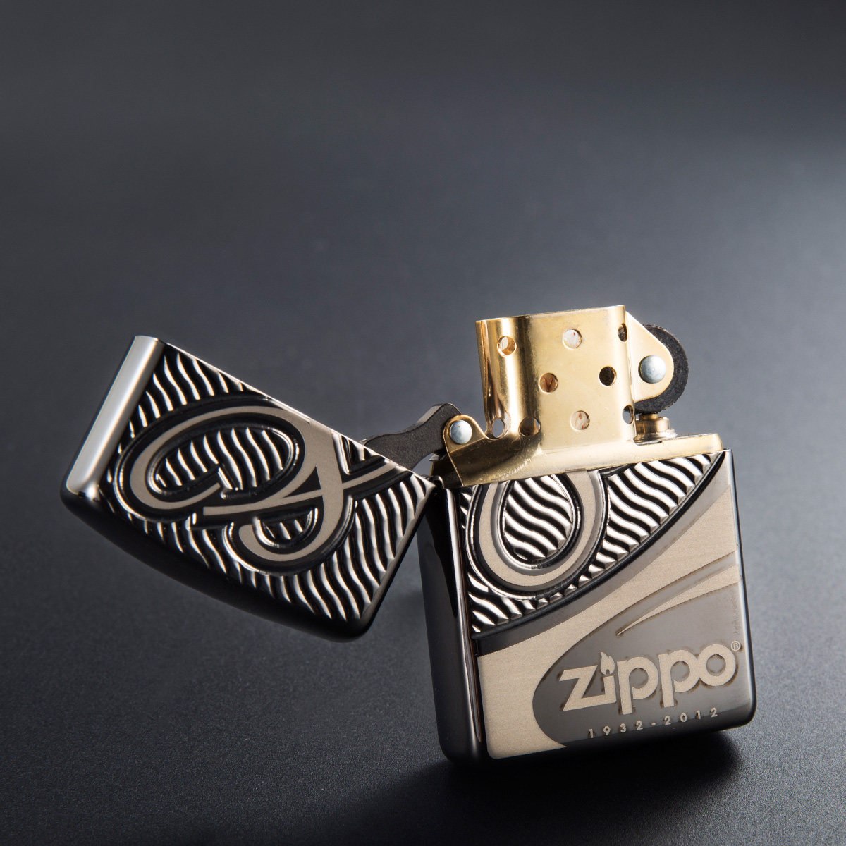 zippo打火机正品80周年限量纪念版28249黑冰盔甲机男士zippo