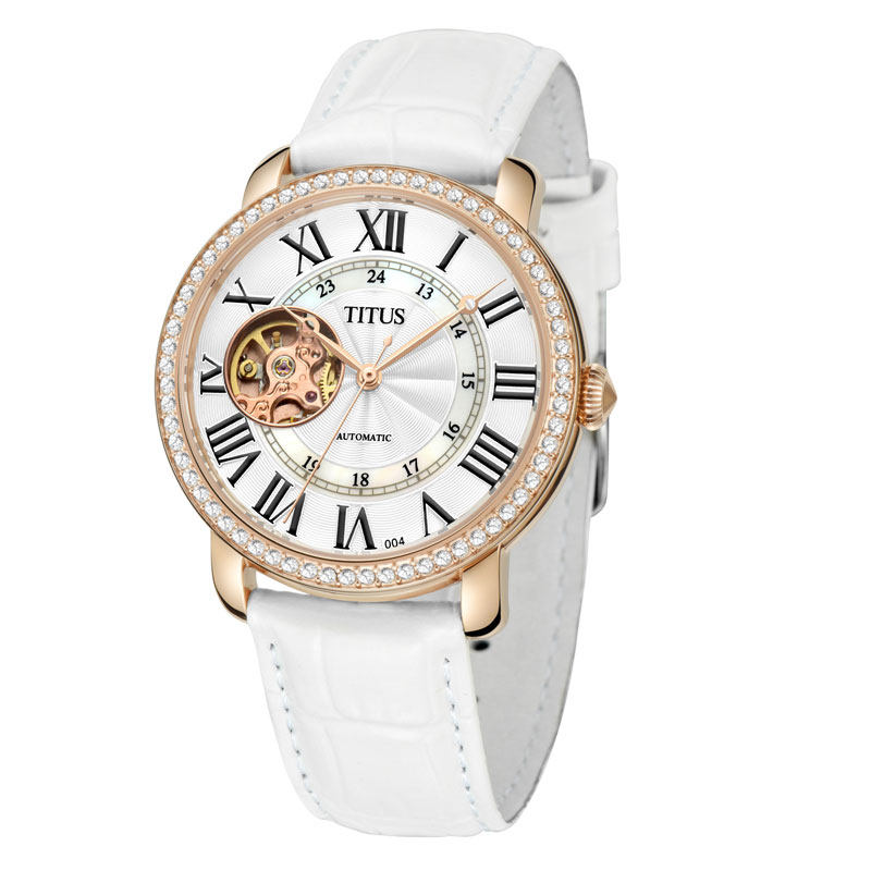 titus铁达时正品手表女机械腕表时尚潮流简约防水镂空女表2905