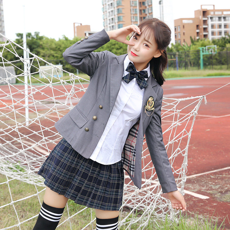 lehno莱依诺春秋新款英伦校服套装班服韩版学院学生校服