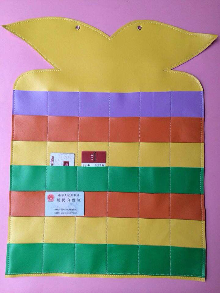 包邮幼儿园晨检袋晨检接送卡袋布制能放挂式收纳收纳挂袋