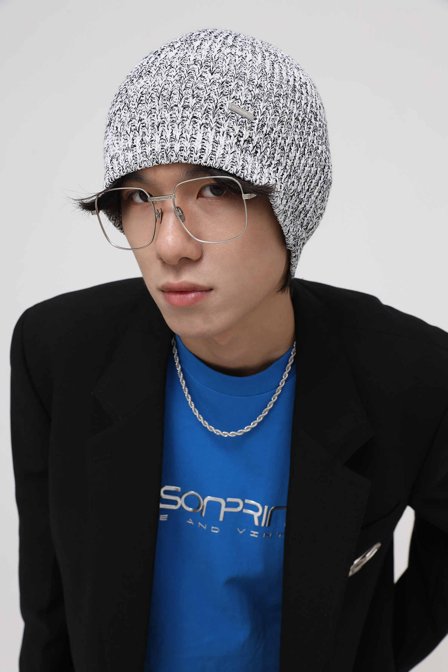 masonprince会变变色金属钉钉针织氛围真实满了帽子