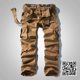 Khaki loose straight casual pants multi-pocket overalls men's trousers outdoor sports large size tide army pants cargo Khaki loose straight casual pants multi-pocket overalls men's trousers outdoor sports large size tide army pants cargo