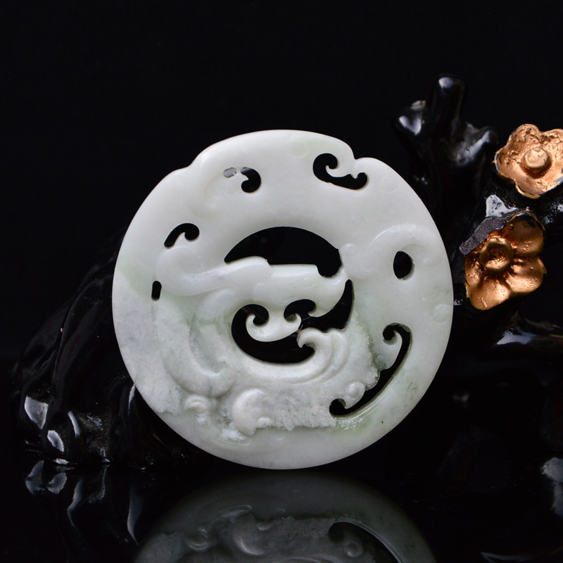 天然陕西正品蓝田玉挂件黄金玉平安扣吊坠a级玉石男女款配饰