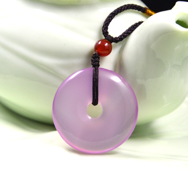 正品陕西西安冰花芙蓉玉平安扣吊坠蓝田玉 玉髓水晶女生饰品礼物