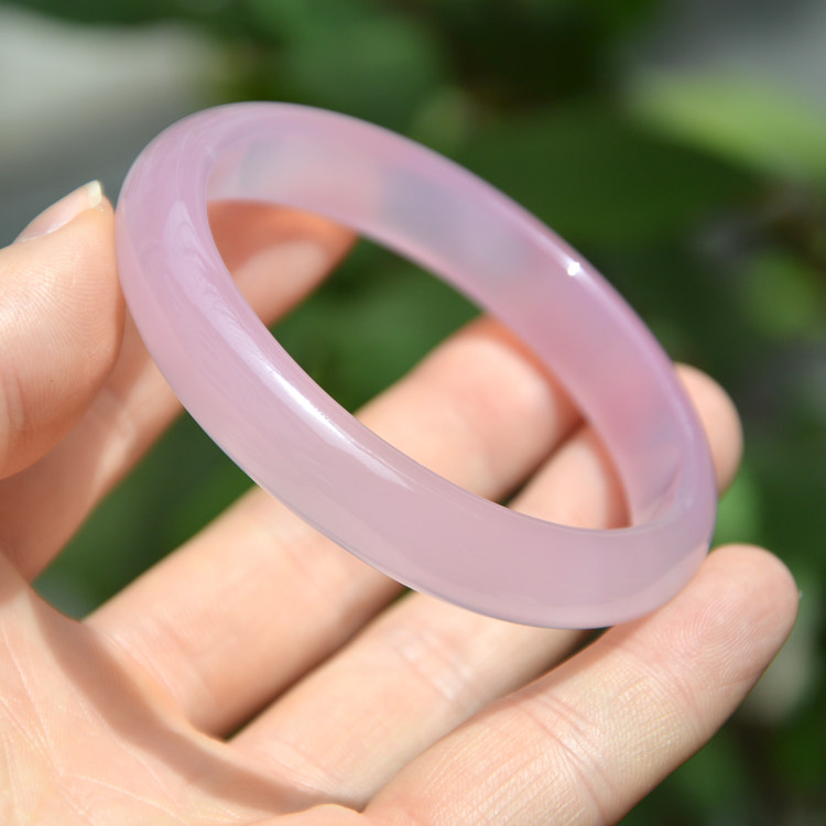 正品陕西西安冰花芙蓉玉手手镯少女细条天然水晶手饰