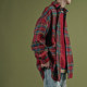 Frosted Flannel Plaid Shirt father Retro Art Hong Kong style shirt men's and women's thickened autumn and winter Frosted Flannel Plaid Shirt father Retro Art Hong Kong style shirt men's and women's thickened autumn and winter
