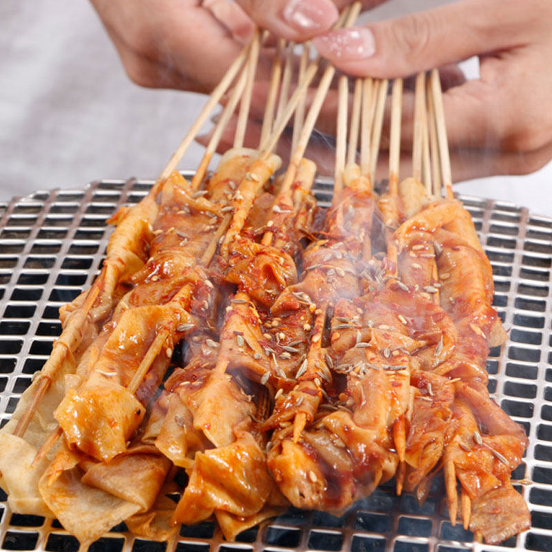 豆皮串1000半成品本溪烧烤鸡汤串商用冷冻保存薄豆腐皮涮烤油豆皮