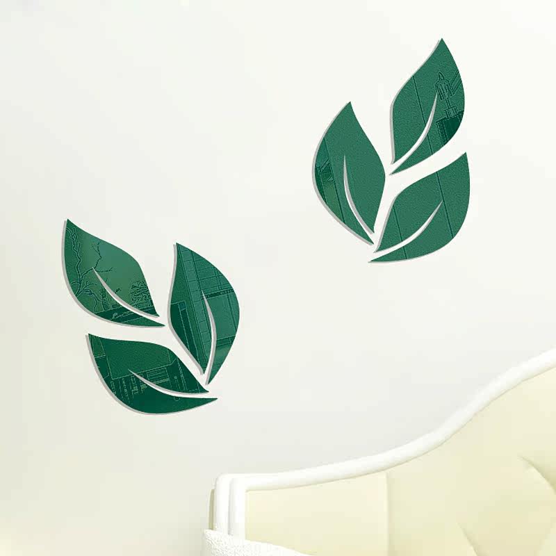 树叶3d创意立体亚克力面墙电视背景墙墙贴