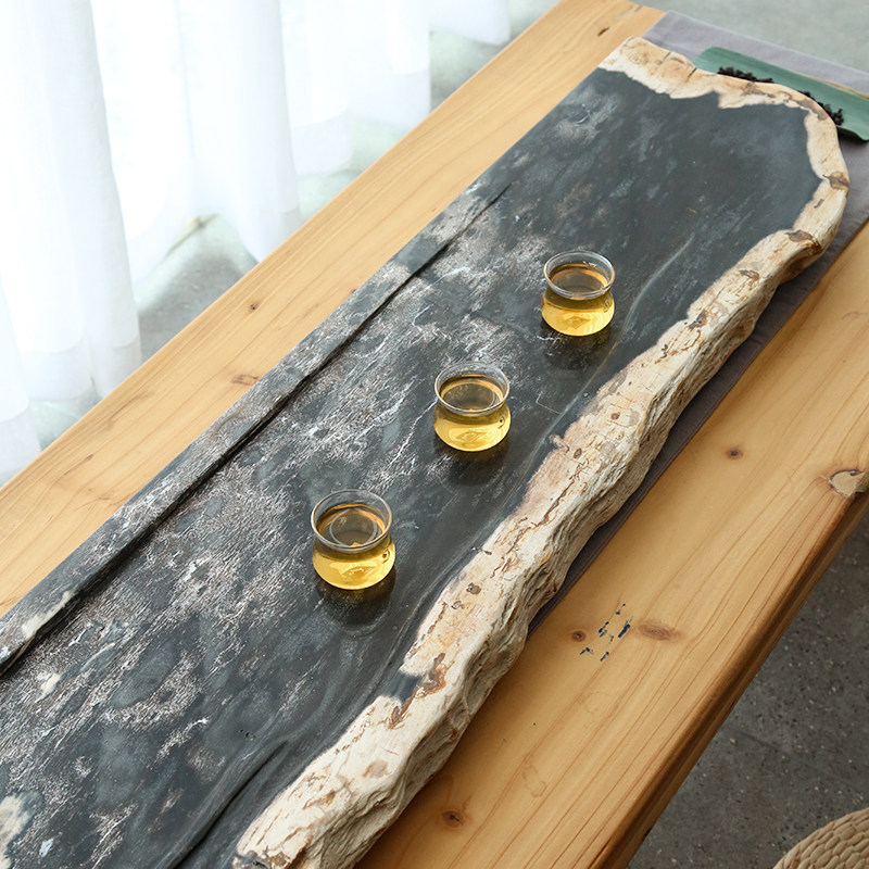 石茶盘茶盘石金道艺术简约创意石茶台茶具家用长方形茶盘