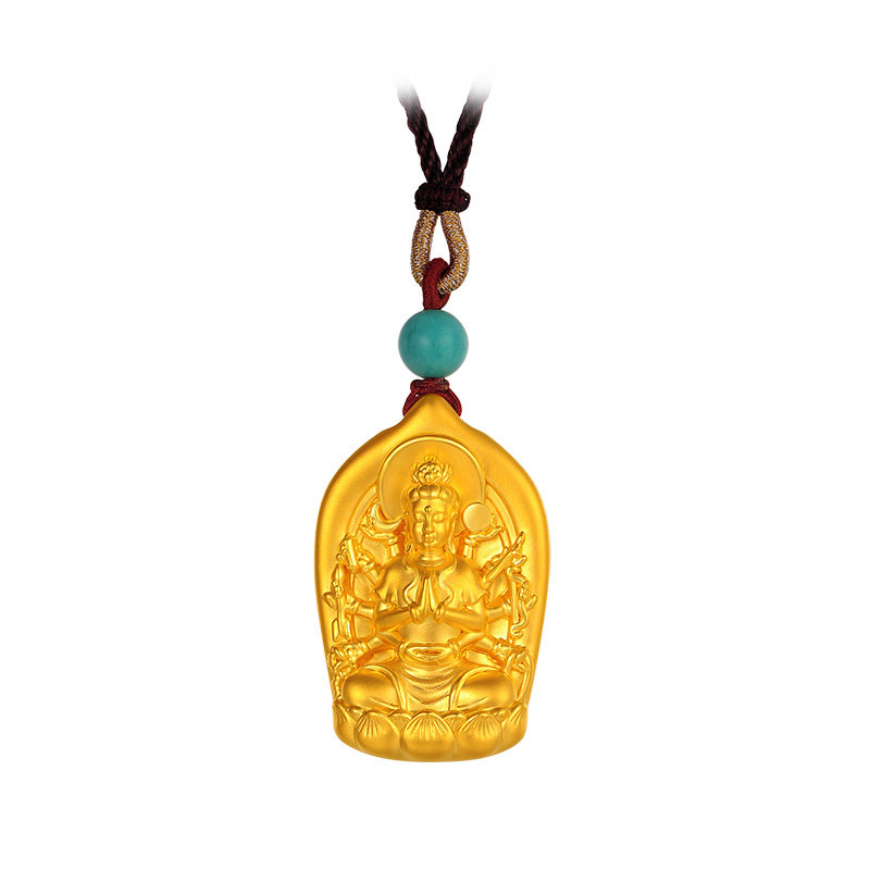 中国黄金官方佛之本命千手观音菩萨生肖鼠佛不含配链颈饰