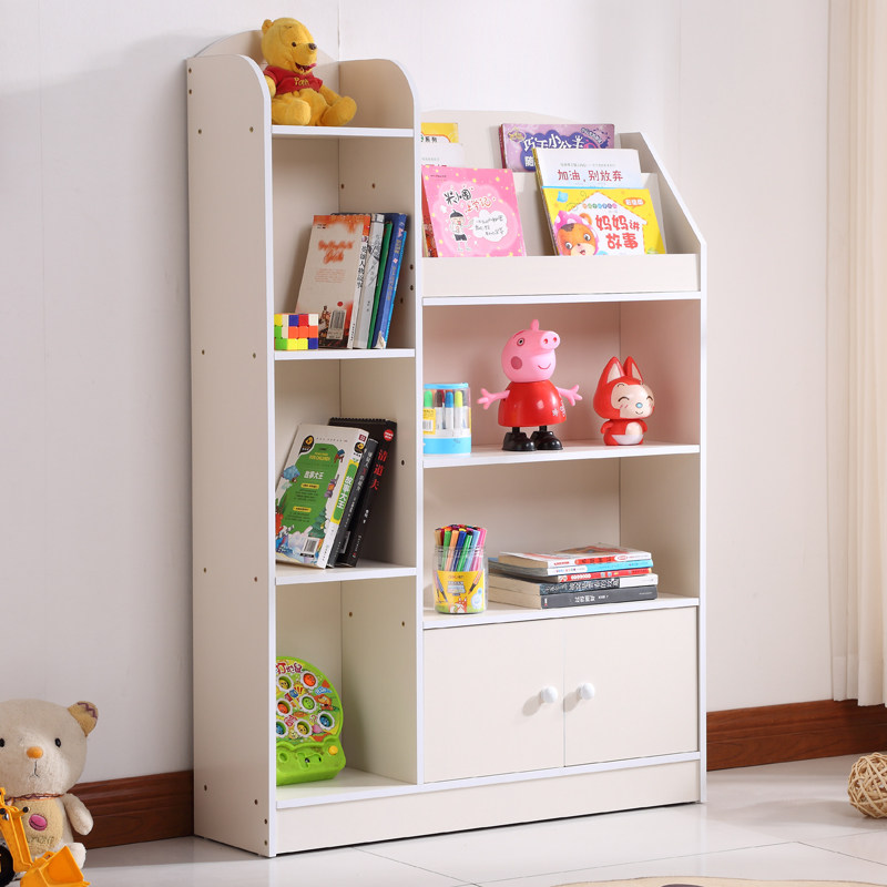 创意儿童书架儿童书柜书架置物架简易组合储物柜带门小学生整理架