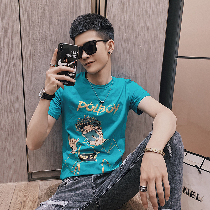 短袖t恤男韩版潮流ins痞帅百搭社会精神小伙体恤夏季半截袖男上衣