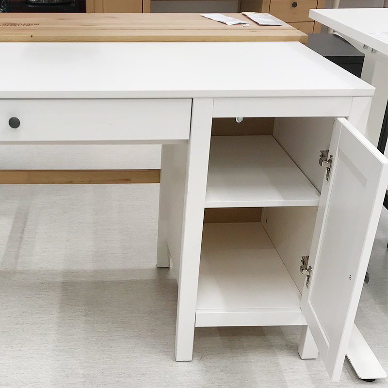 书桌国内宜家代购汉尼斯白色柜子一体组合现代简约书桌