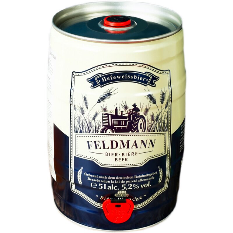 进口啤酒原浆白啤桶装庄园主小麦5升1桶扎啤啤酒