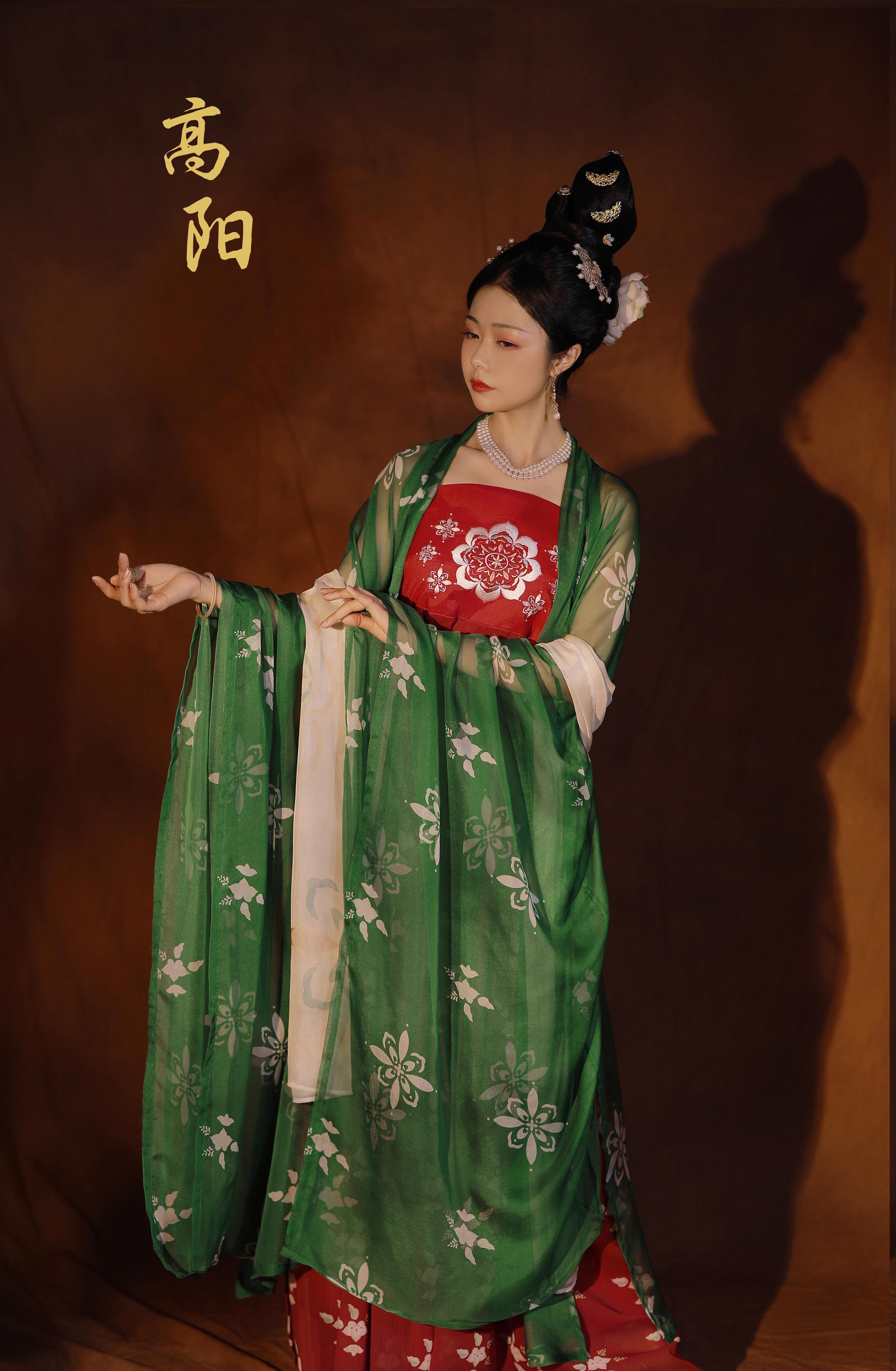 山海大唐公主系列唐制汉原创唐风印花诃子裙大袖衫批汉服