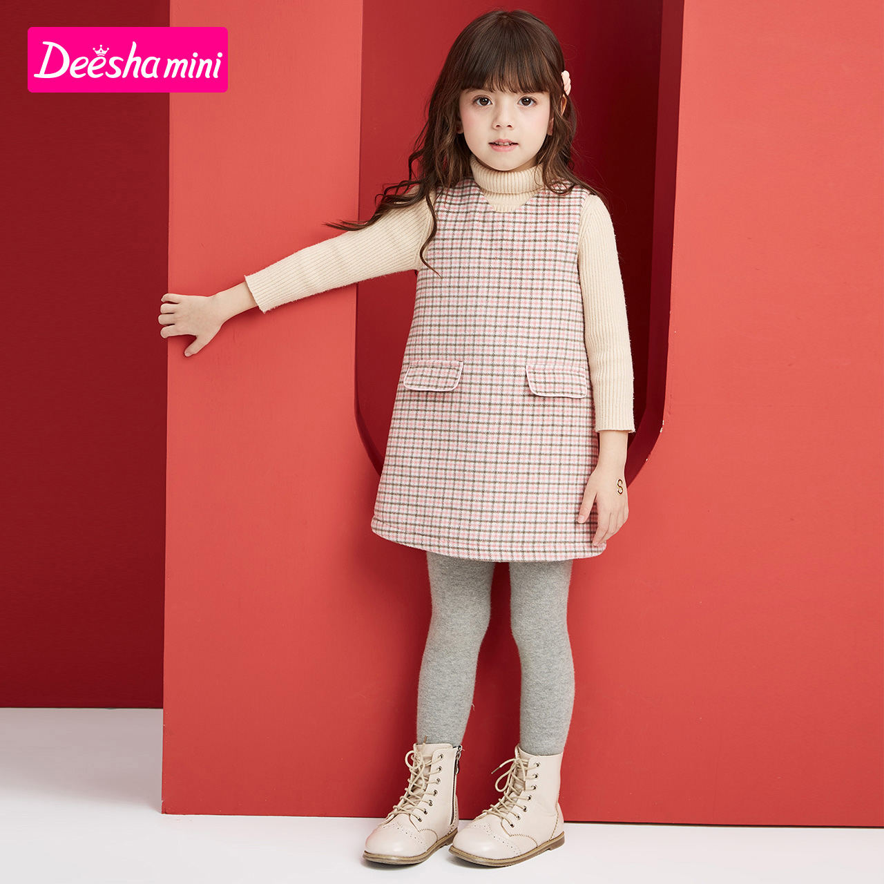 连衣裙秋冬季2020新款儿童装洋气甜美裙子女宝宝格纹  笛莎童装品牌店