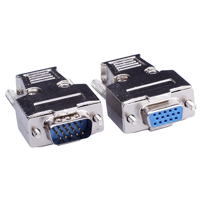 3排15针 vga焊接头 镀金 公头 vga母头接头 vga焊接公头 带外壳