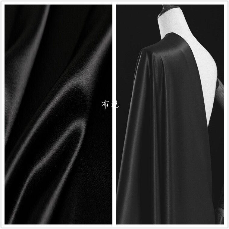 光泽醋酸缎面真丝素绉绸缎亮光面料连衣裙旗袍海绵垫