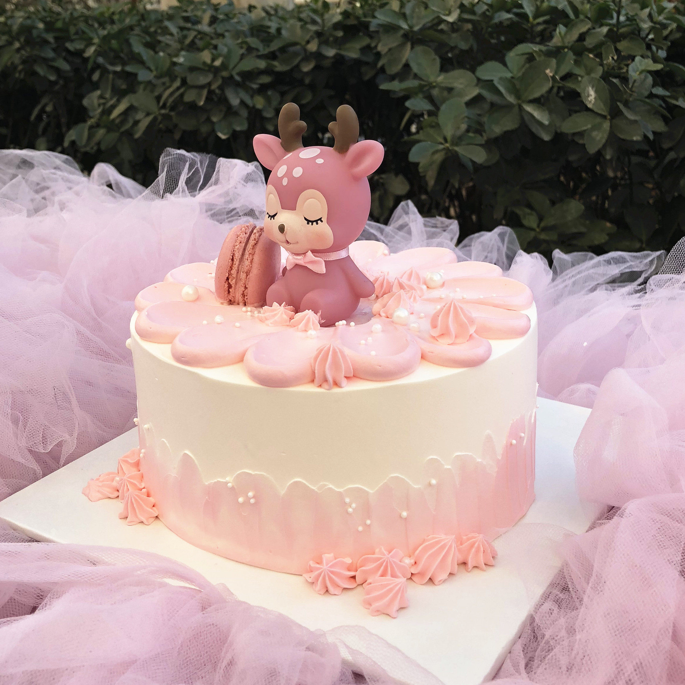 同城配送生日蛋糕网红小鹿宝宝女神简约哈尔滨吉林新鲜生日蛋糕