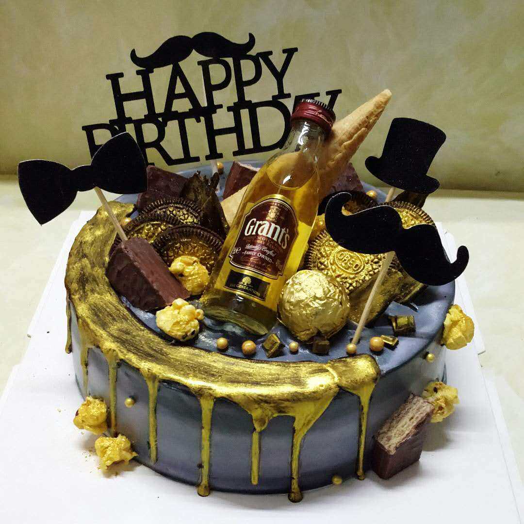 老公爸爸男朋友酒瓶生日蛋糕徐州无锡宁波合肥石家庄新鲜蛋糕