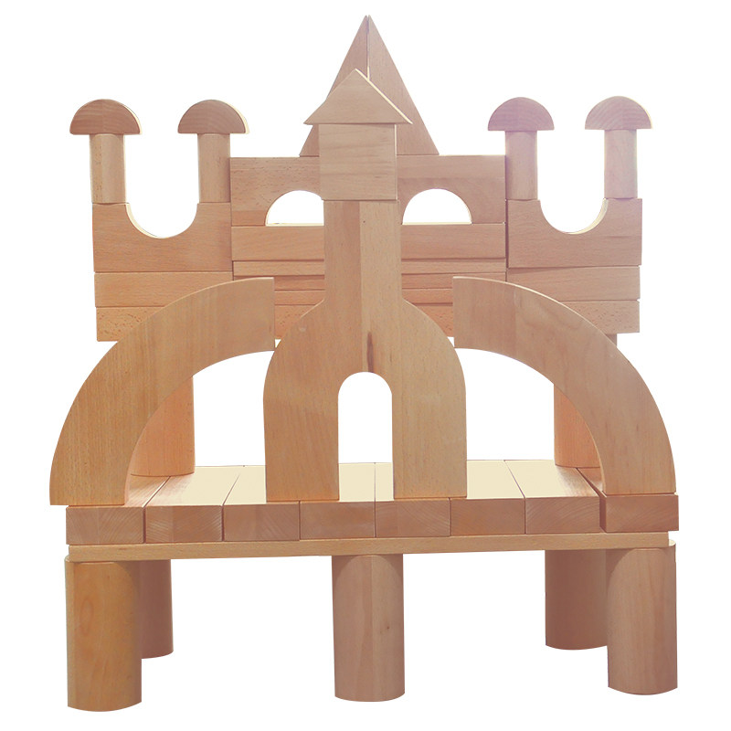 积木七色花200块超大实心幼儿园大小中班儿童搭建塑料积木