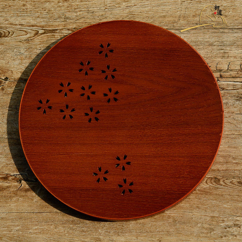 木质茶盘茶具托盘木制圆盘水果盘功夫木盘餐盘日式茶具家用