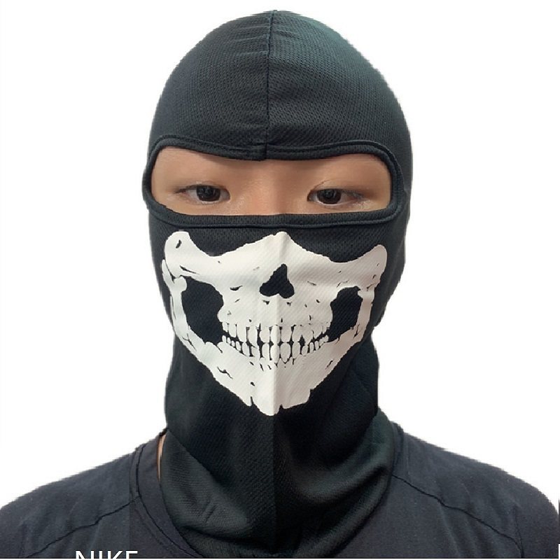 使命召唤6ghost幽灵面具男女夏季薄款骑行骷髅面罩防风