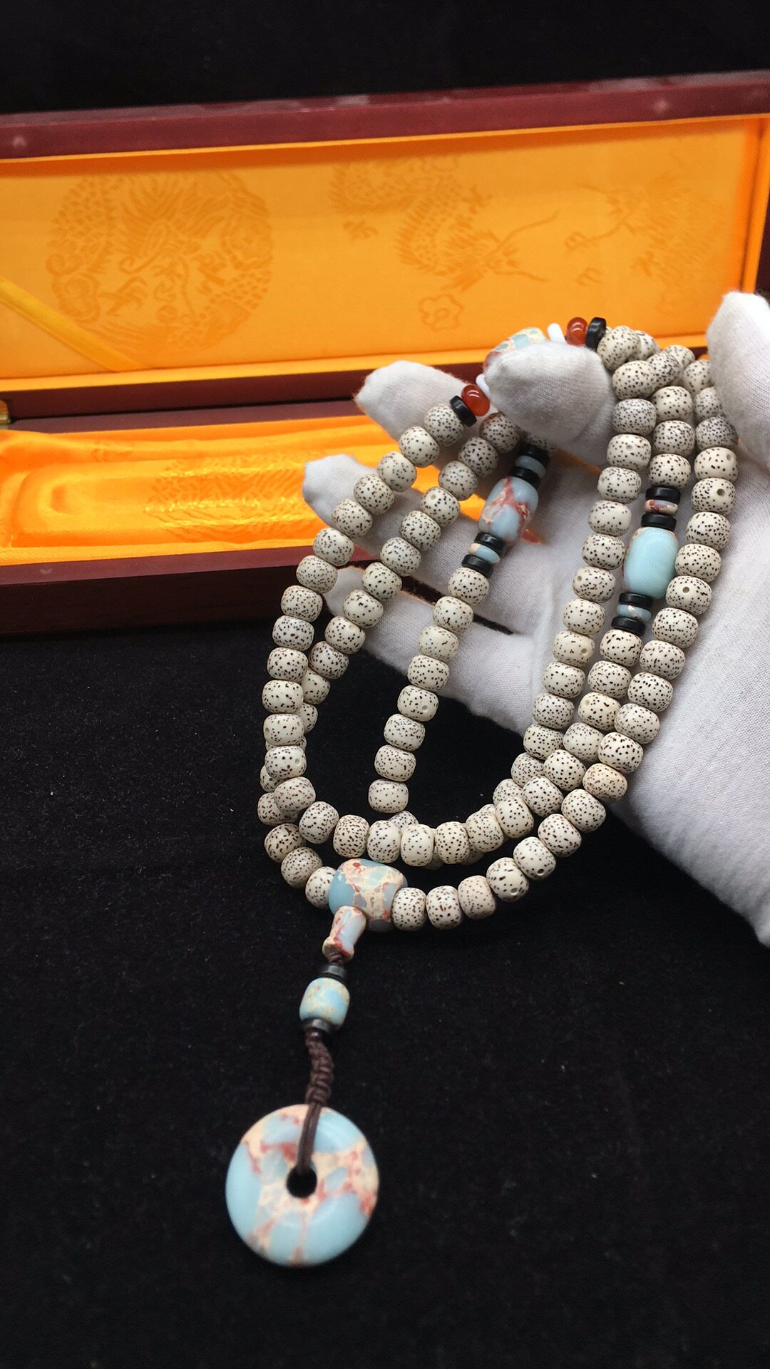 海南星月菩提提子108颗手串手链项链干磨顺白佛珠