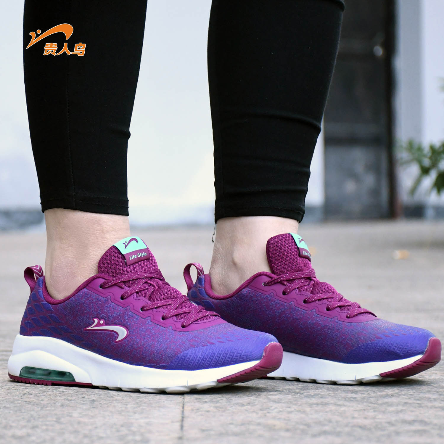 正品清仓贵人鸟女子气垫跑步鞋春夏新品网面软跑步鞋