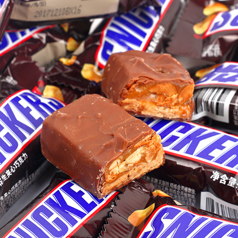 德芙士力架花生夹心巧克力1000g家庭散装婚庆喜糖黑巧克力