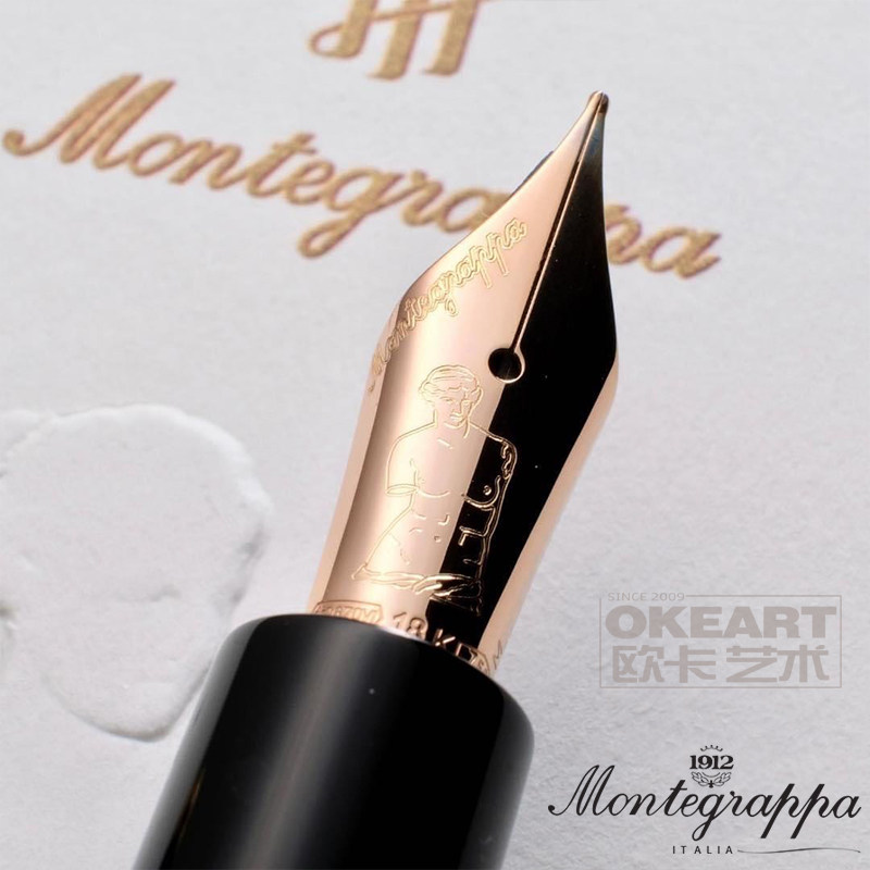 意大利montegrappa万特佳特佳venus维纳斯雕塑活塞塞上18k钢笔