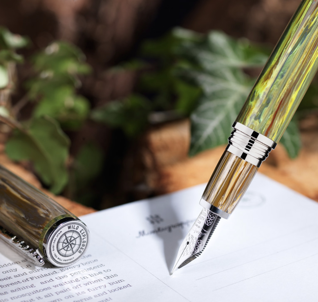 意大利montegrappa万特佳特佳wildbaobab生命树18k金尖钢笔钢笔