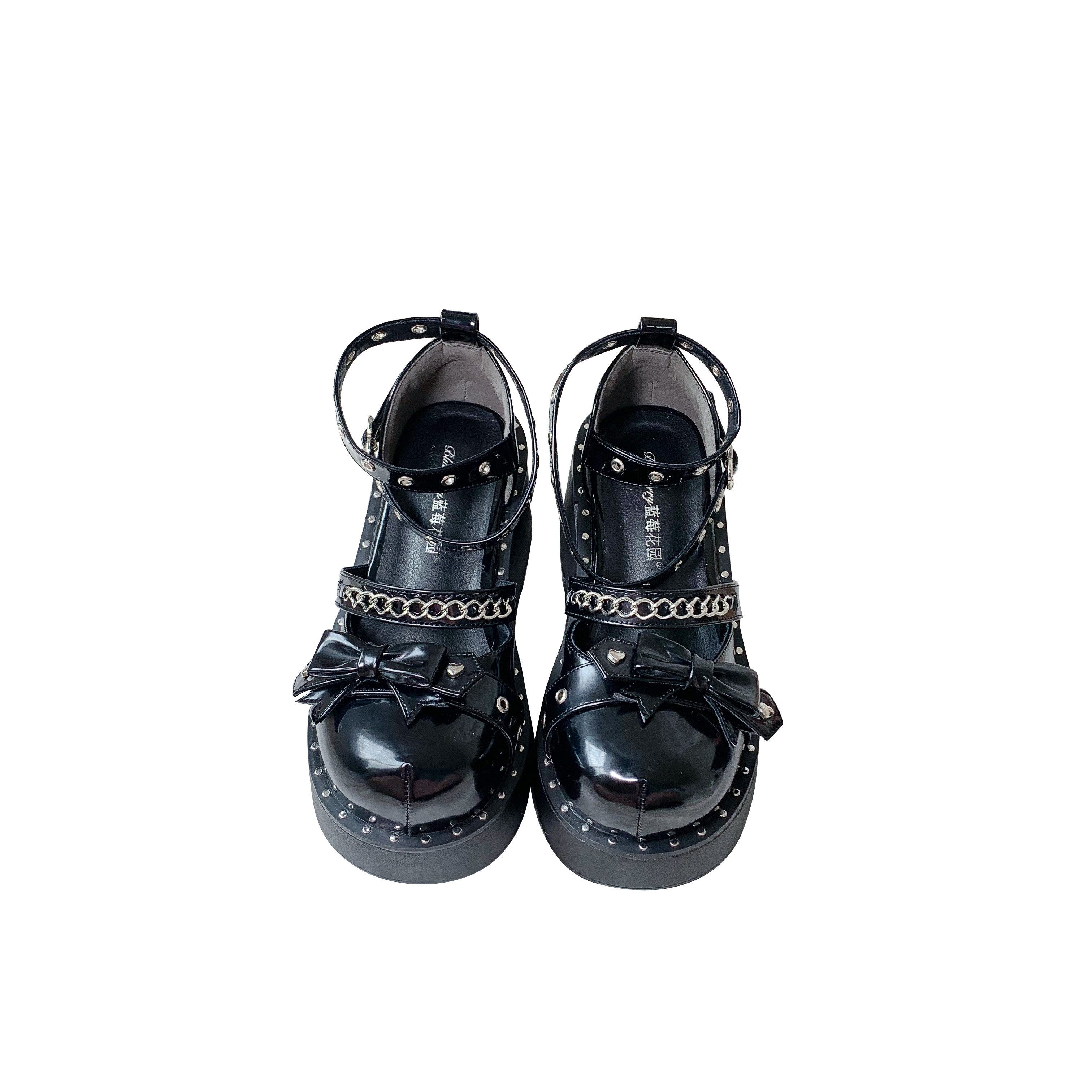 现货正品黑暗天使凉鞋暗黑哥特辣妹厚底鞋甜单鞋