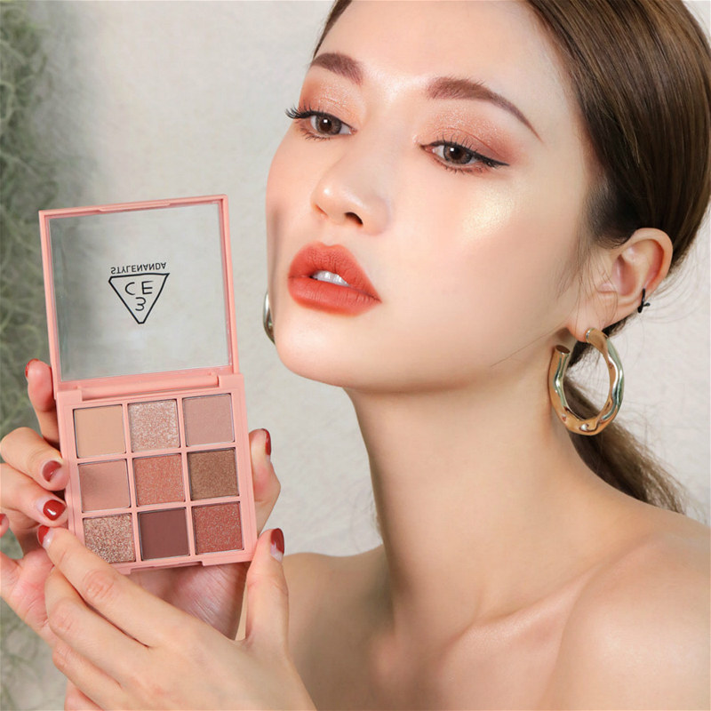 stylenanda官方 3ce mood recipe 9色九宫格眼影盘 南瓜色大地色