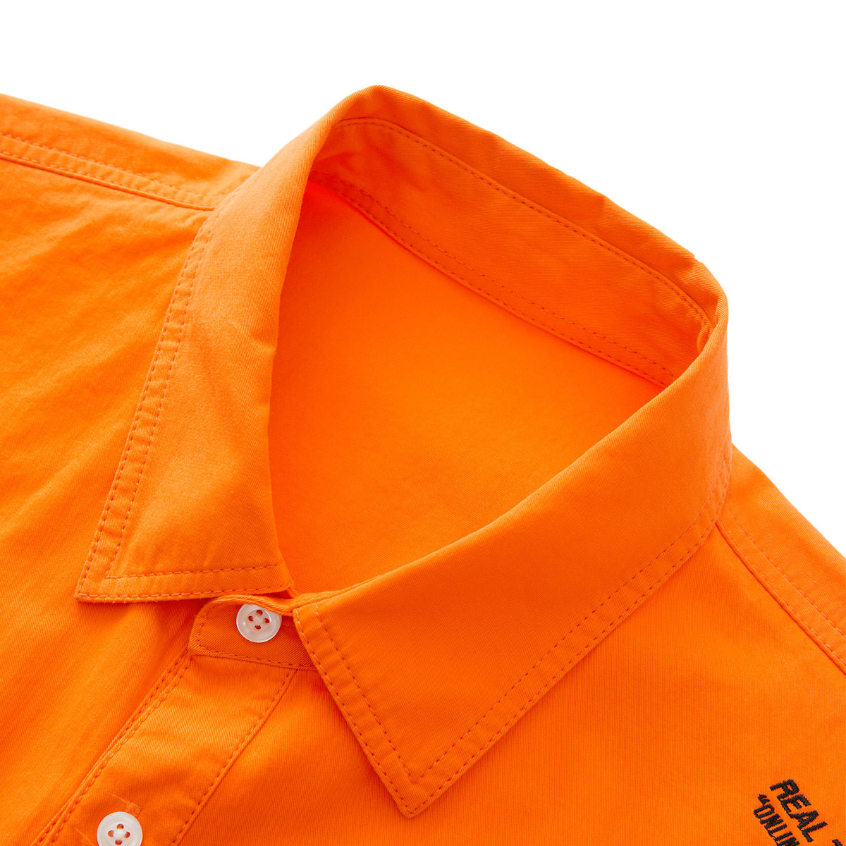 太平鸟男装春季新款橙色长袖衬衫工装多口口袋衬衫