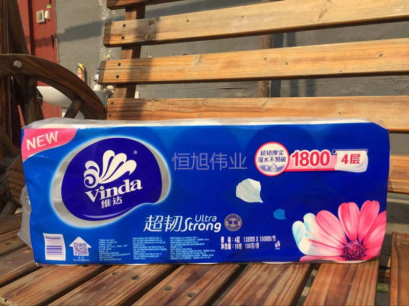 2提维达1800g卷纸超韧系列4层无芯卫生纸巾10卷180g v4496 正品