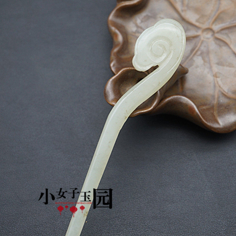 和田如意发簪玉簪青白白玉古风汉服头饰发饰其他