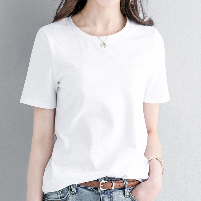 短袖上衣ins女装白色体恤袖上韩版半宽松纯棉t恤