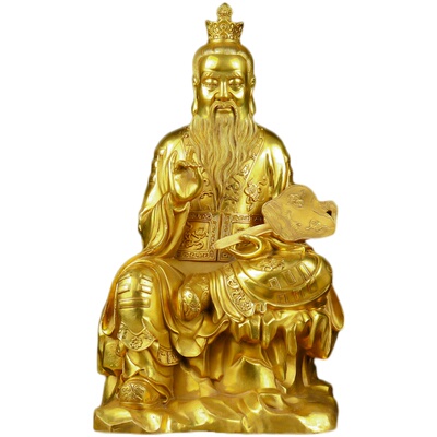 纯铜太上老君神像摆件家用供奉道德天尊老子像老君铜像道教祖师爷