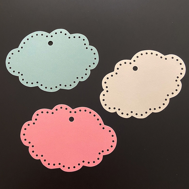 热彩彩色云朵卡片吊牌祝福许愿墙贴许愿树挂饰贺卡