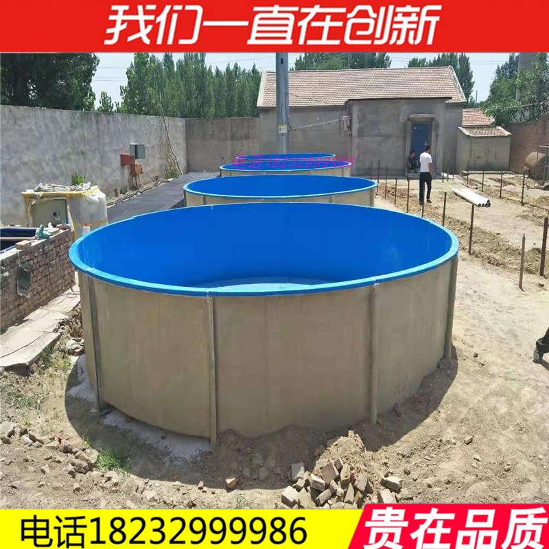 玻璃钢鱼菜共生养鱼水池鱼苗孵化池暂养周转池frp水槽养殖桶