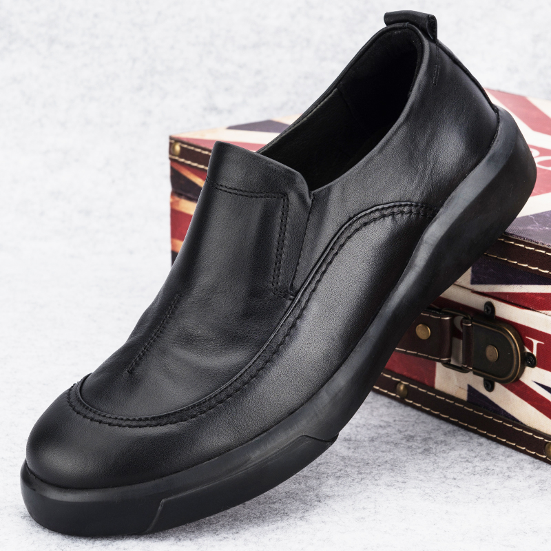 春2022真皮户外休闲鞋男耐磨鞋男休闲皮鞋宽头宽松头层牛皮夏镂空